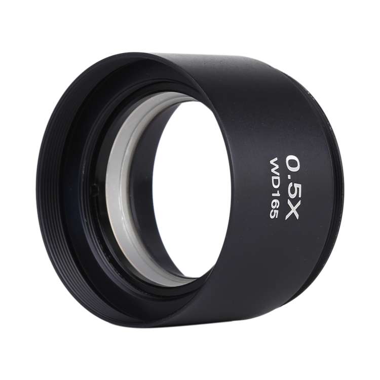 Stereo Microscopes Auxiliary Objective Lens Barlow Lens Magnifier 0.5X WD165
