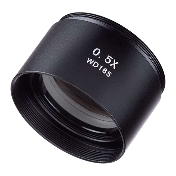 Stereo Microscopes Auxiliary Objective Lens Barlow Lens Magnifier 0.5X WD165