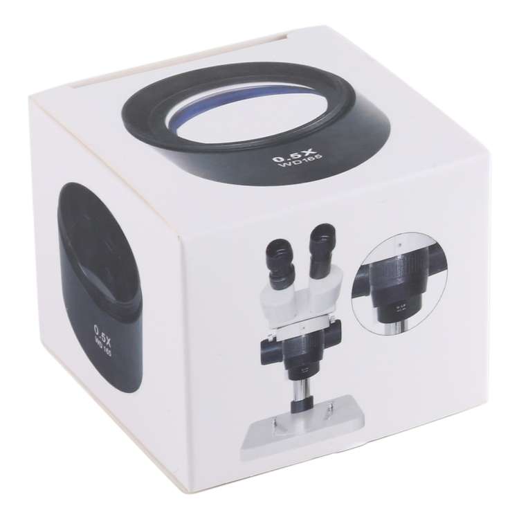 Stereo Microscopes Auxiliary Objective Lens Barlow Lens Magnifier 0.5X WD165