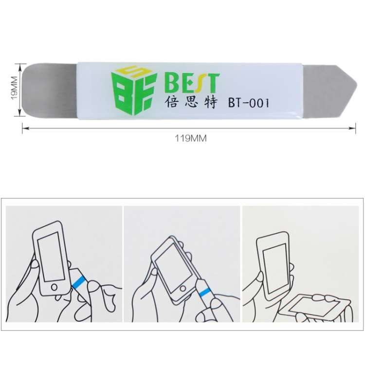 2 PCS BEST BST-001 Stainless Steel Blade Soft Thin Pry Spudger