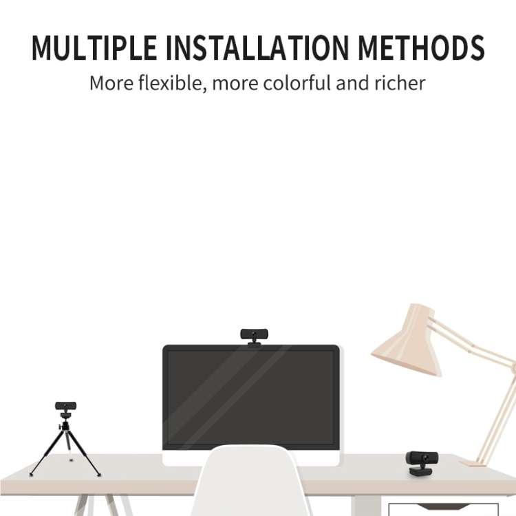 C3 400W Pixels 2K Resolution Auto Focus HD 1080P Webcam 360 Rotation For Live Broadcast Video Con...