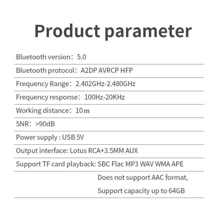 R6 NFC Bluetooth 5.0 Desktop Music Receiver Bluetooth Receiver, Support TF Card