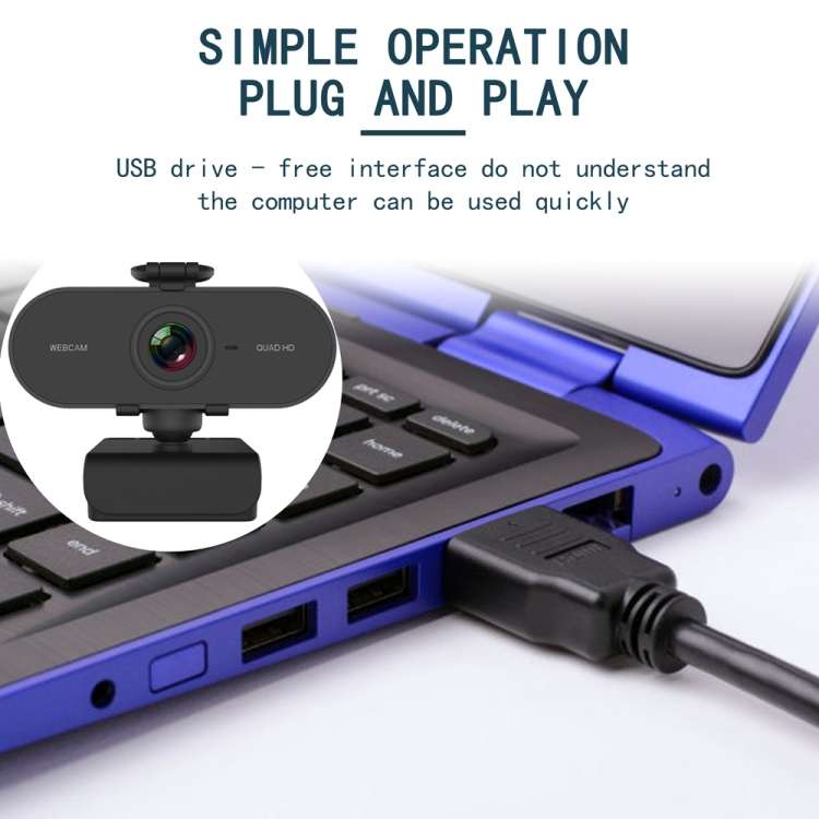 B1 4 Million Pixels 2K Resolution HD 1080P 360 Degrees Rotation Webcam with Mic &amp; Tripod
