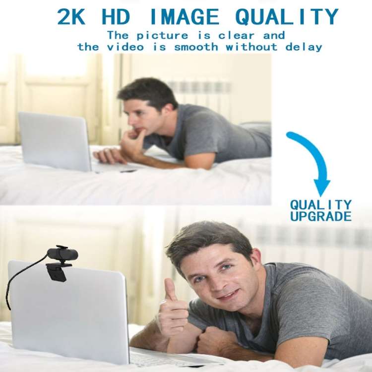B1 4 Million Pixels 2K Resolution HD 1080P 360 Degrees Rotation Webcam with Mic &amp; Tripod