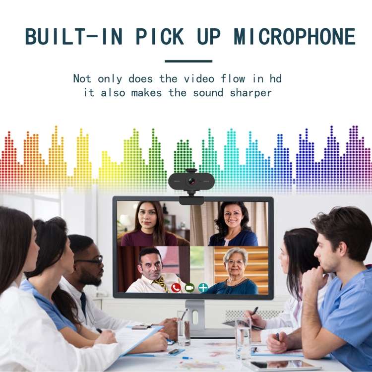 B1 4 Million Pixels 2K Resolution HD 1080P 360 Degrees Rotation Webcam with Mic &amp; Tripod