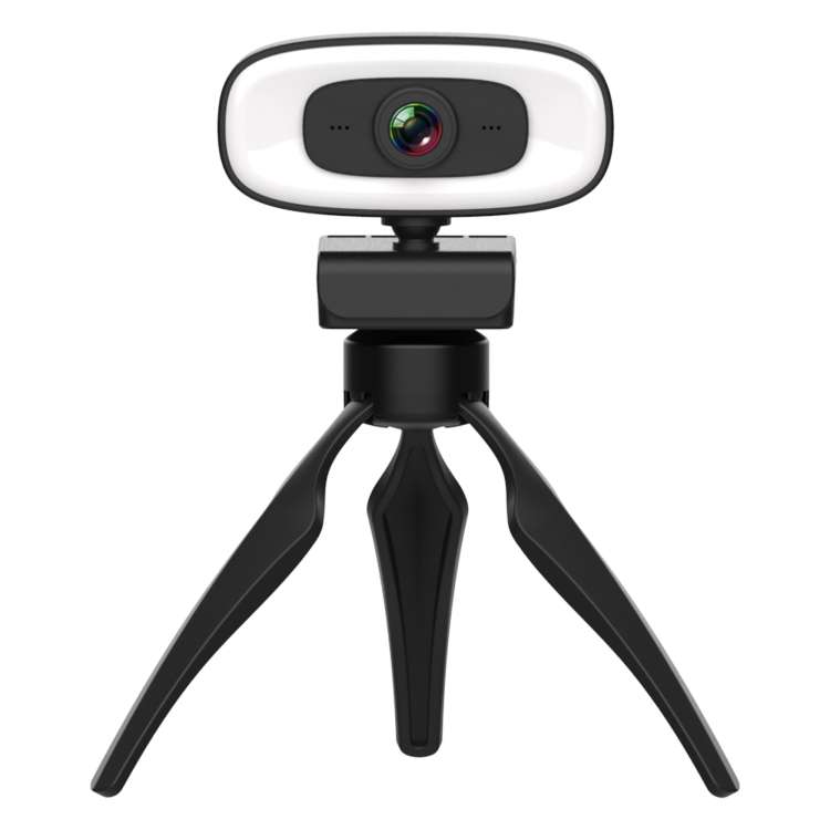 C10 2K HD Without Distortion 360 Degrees Rotate Three-speed Fill Light USB Free Drive Webcams, Bu...