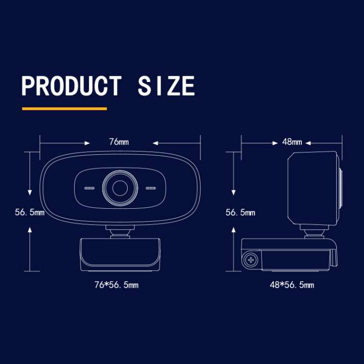 C10 2K HD Without Distortion 360 Degrees Rotate Three-speed Fill Light USB Free Drive Webcams, Bu...