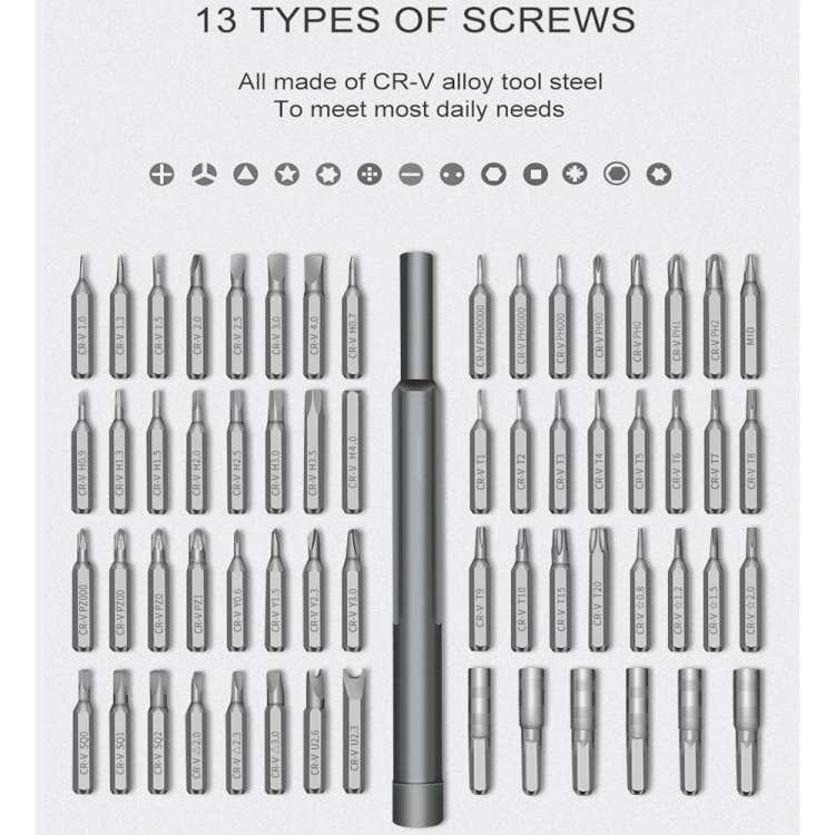 A63 63 in 1 Screwdriver Set Mobile Phone Tablet Computer Disassembly and Maintenance Tool