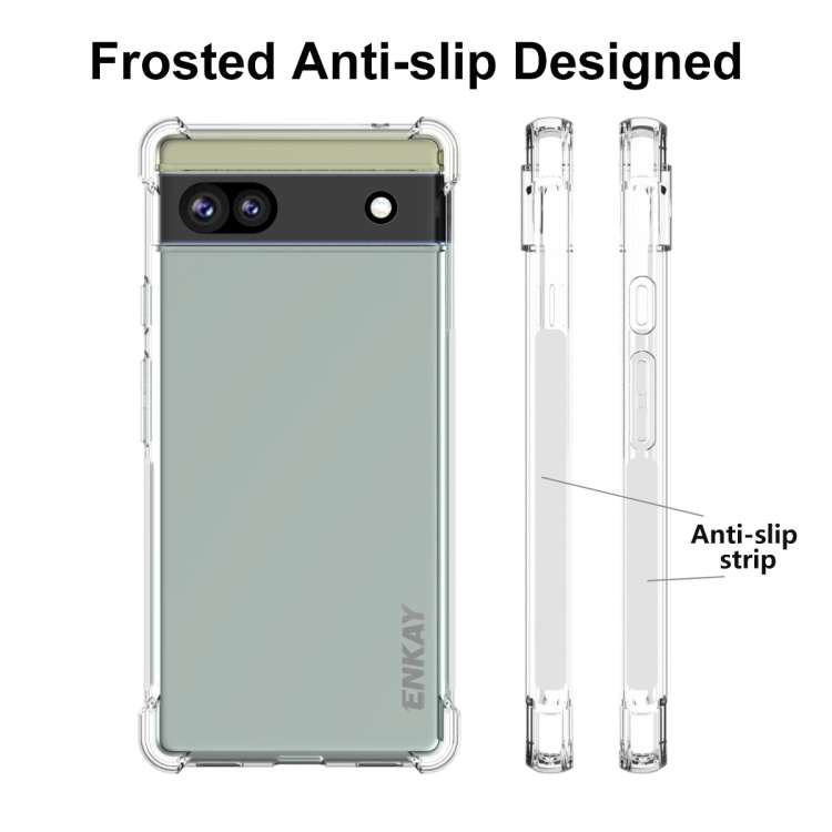 For Google Pixel 6A ENKAY Transparent TPU Shockproof Case
