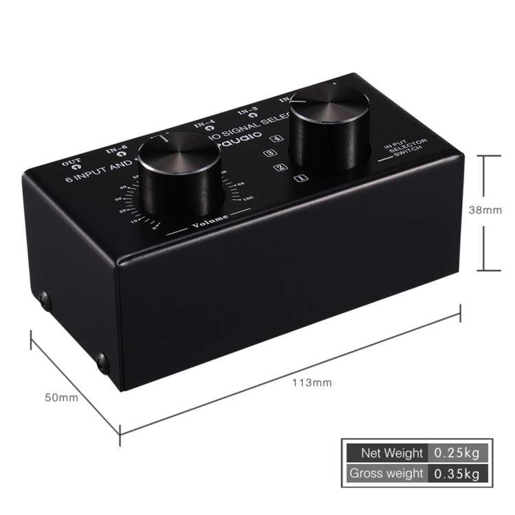 B016 6 Input 1 Output Audio Signal Source Selection Switcher, Output Volume Adjustment Control RC...
