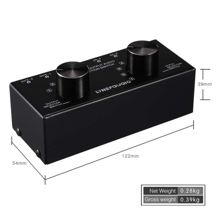 B027 6 input 2 output or 2 input 6 output audio signal source selection switcher 3.5mm interface