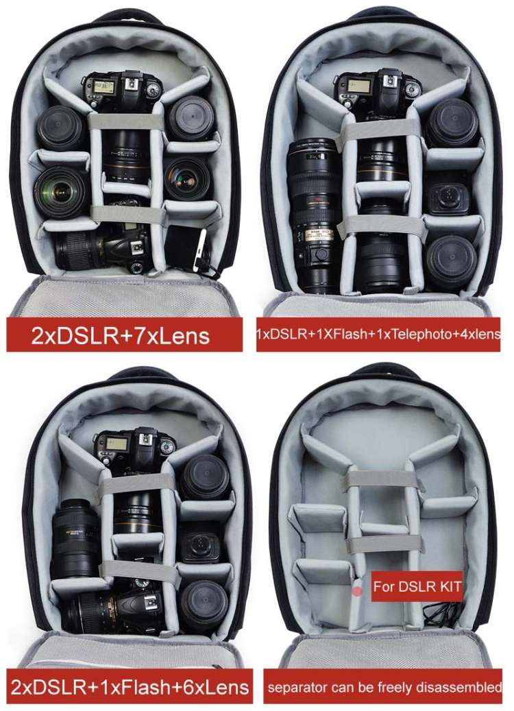 CADeN USB SLR Camera Bag Professional  Waterproof Portable Unisex Camera Bag