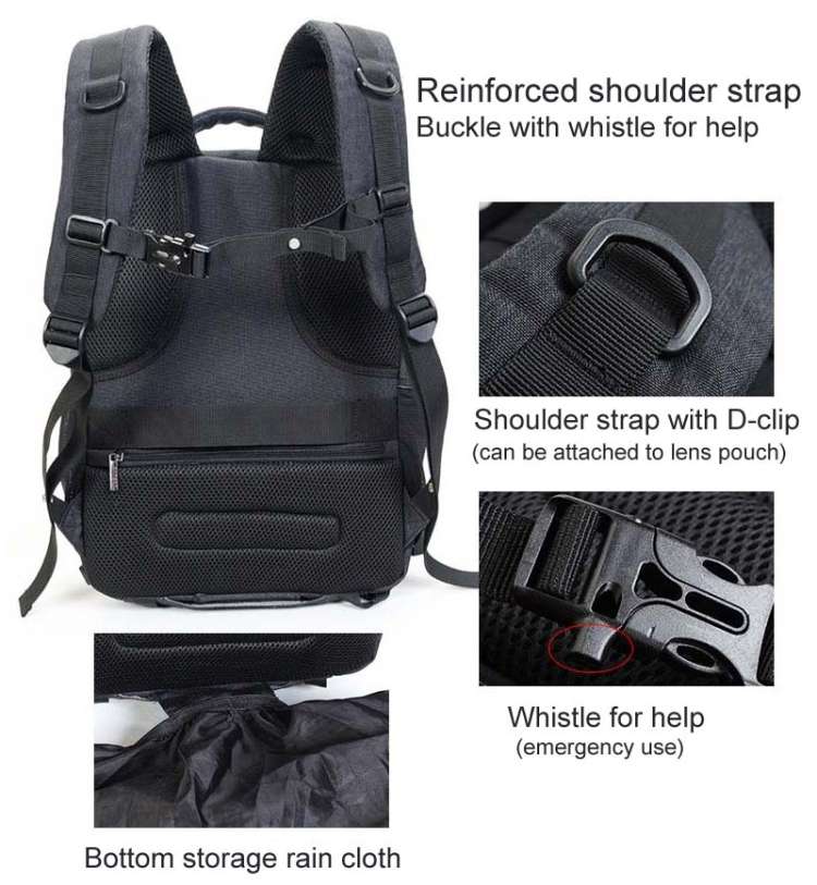 CADeN USB SLR Camera Bag Professional  Waterproof Portable Unisex Camera Bag