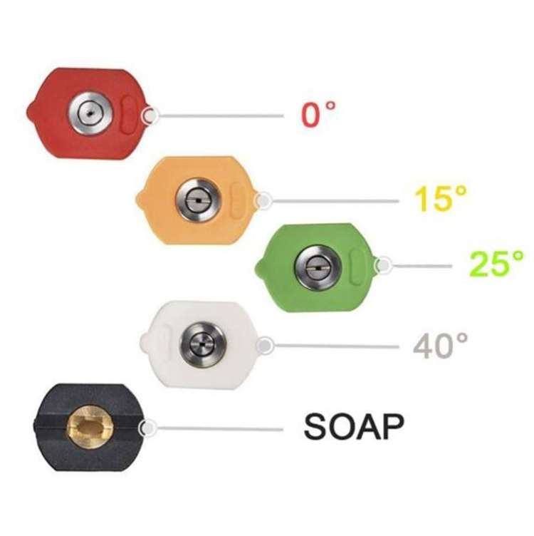 High Pressure Car Wash Water Gun 1/4 Quick Plug Interface Fan Shaped Five Color Nozzle  Stainless...