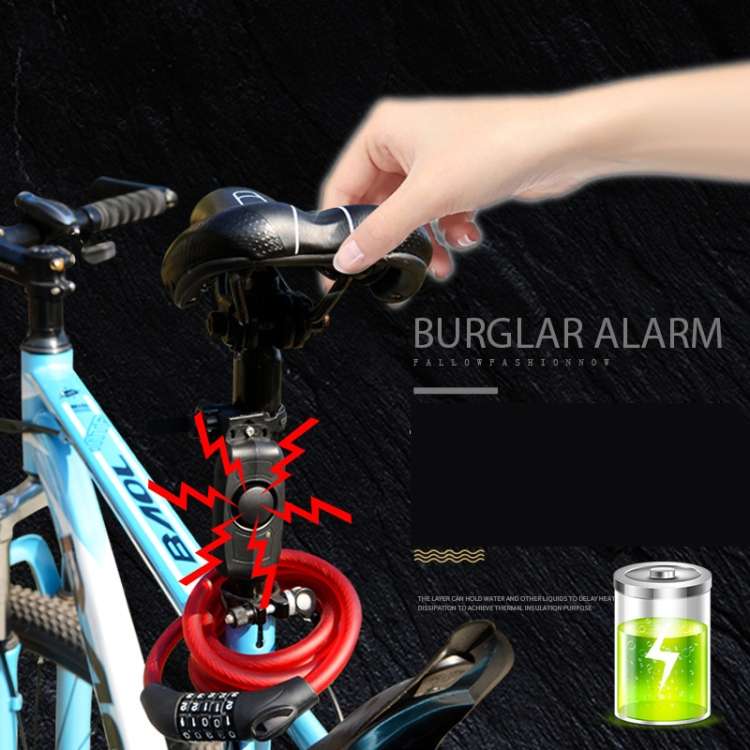 Bicycle Lock Anti-theft Anti-lost USB Charging Wireless Remote Control Vibration Alarm Detector S...
