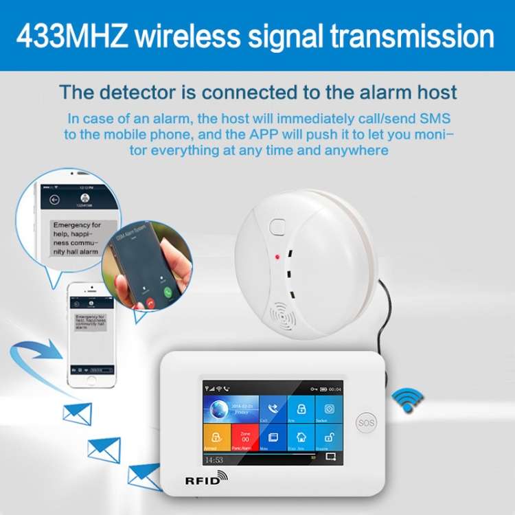 ZC-S004 Wireless Fire Sensor Protection Smoke Detector Home Security Alarm Systems