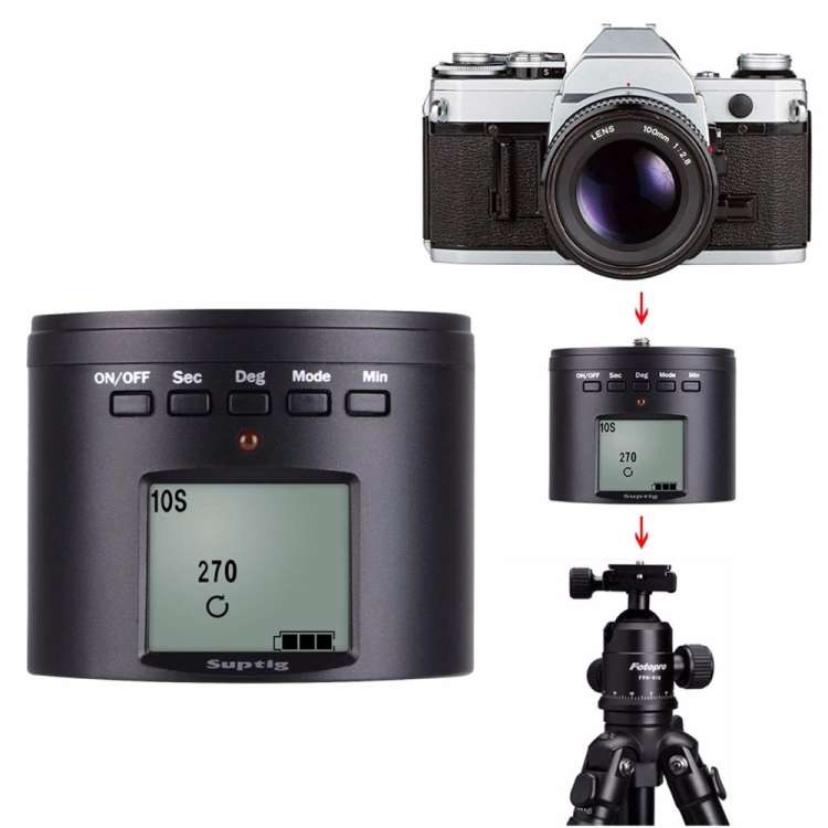 Suptig RSX-350 360 Degree Panoramic-Head Power-driven Time Lapse Stabilizer Tripod Adapter Turnta...