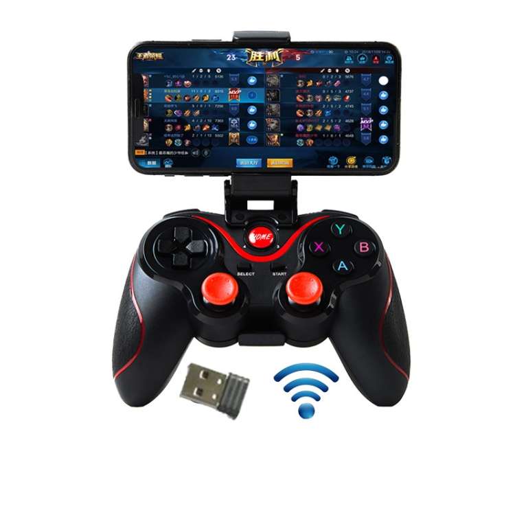 S6 Wireless Bluetooth Game Controller Handle With Bracket &amp; Receiver For Android / IOS / PC