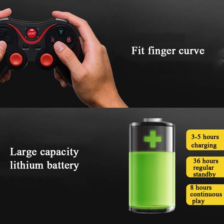 S6 Wireless Bluetooth Game Controller Handle With Bracket &amp; Receiver For Android / IOS / PC