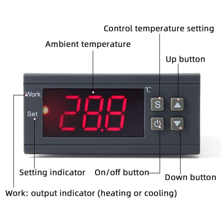 MH-1210W Digital LCD Temperature Controller Thermocouple Thermostat Regulator with Sensor Termome...