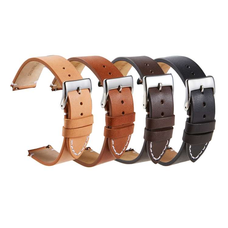 First Layer Retro Cowhide Frosted Bottom Leather Quick Release Ultra-Thin Universal Watch Strap, ...