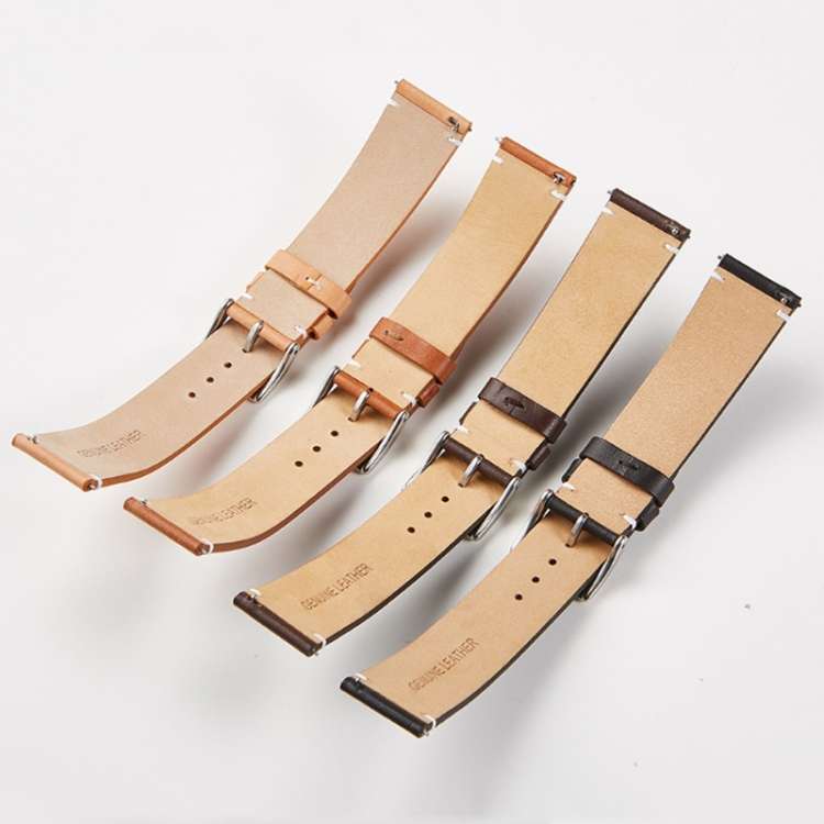 First Layer Retro Cowhide Frosted Bottom Leather Quick Release Ultra-Thin Universal Watch Strap, ...