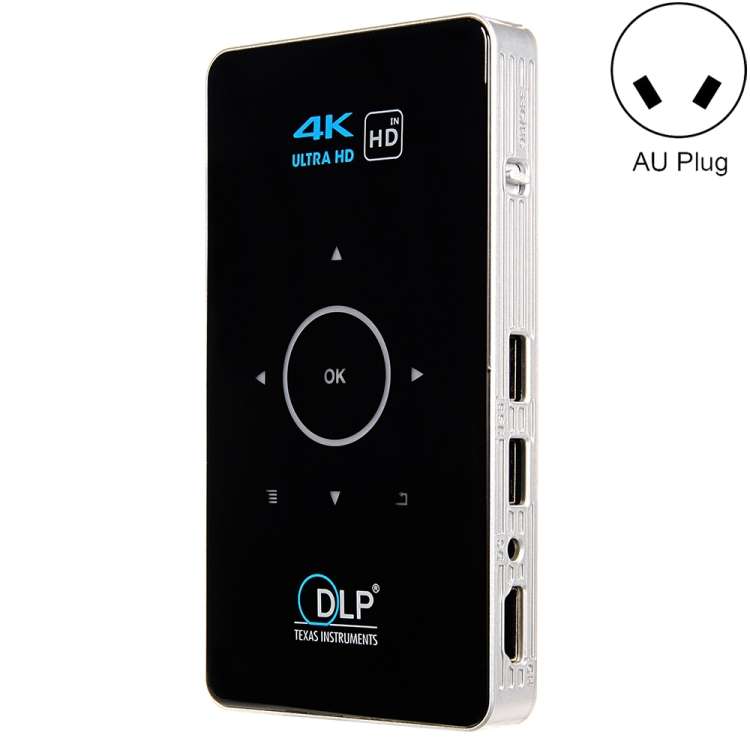 C6 2GB+32GB Android Smart DLP HD Projector Mini Wireless Projector, US Plug (Black), EU Plug (Bla...