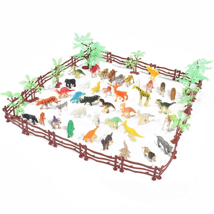 68 in 1 Simulation Mini Zoo Toy Set Solid Dinosaur Models Toy