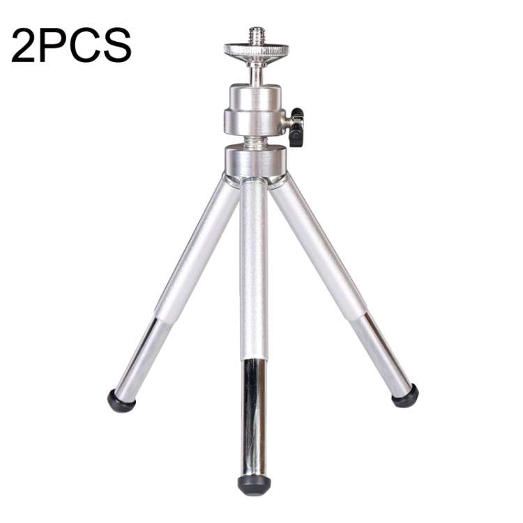 2PCS Projector Phone Stand Desktop Portable Telescopic Mini Metal Tripod, Style:, 2 Sections (Bla...