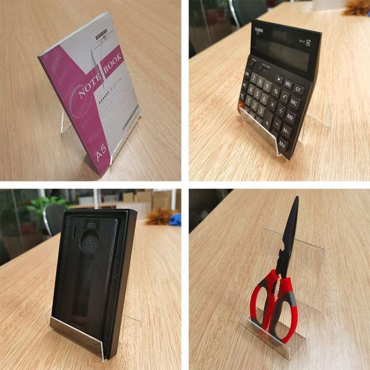 2 PCS Acrylic Display Stand Transparent Book Shelf Photo Frame Holder