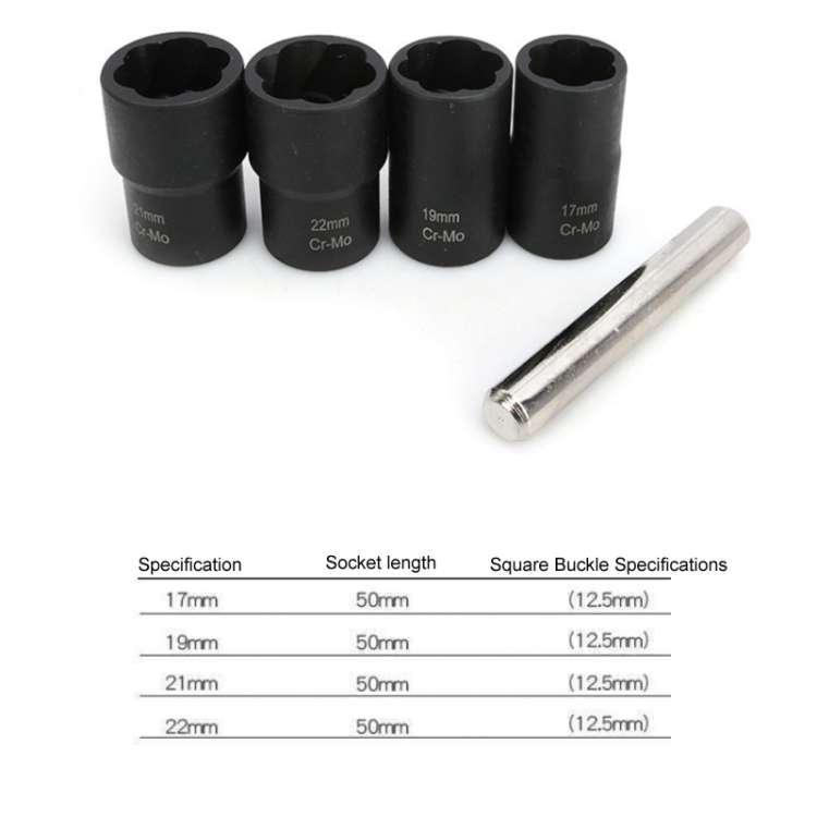 Car Tire Damaged Nut Non-slip Removal Socket Wrench Set