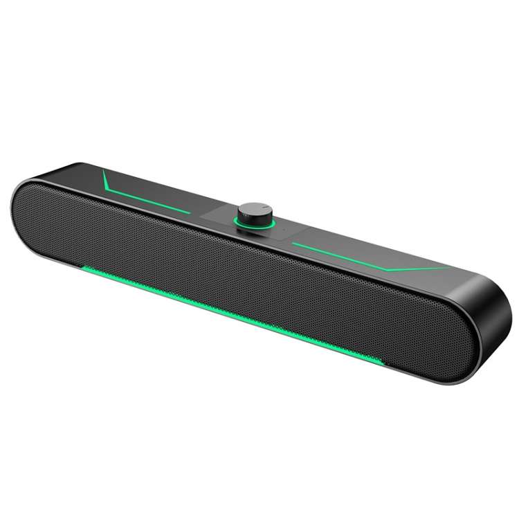 LED Luminous HIFI Stereo Computer Speakers Long Gaming Wired Audio, A39 Wired (Black)