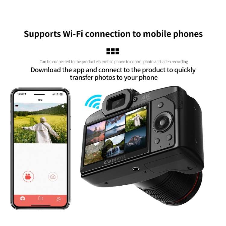 Dual-camera Night Vision 64 Million Pixel High-definition WIFI Digital Camera, Standard Without M...
