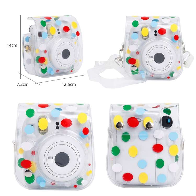 For Fujifilm Instax Mini 12 / 11 Transparent Digital Camera Case, Color Wave Dot