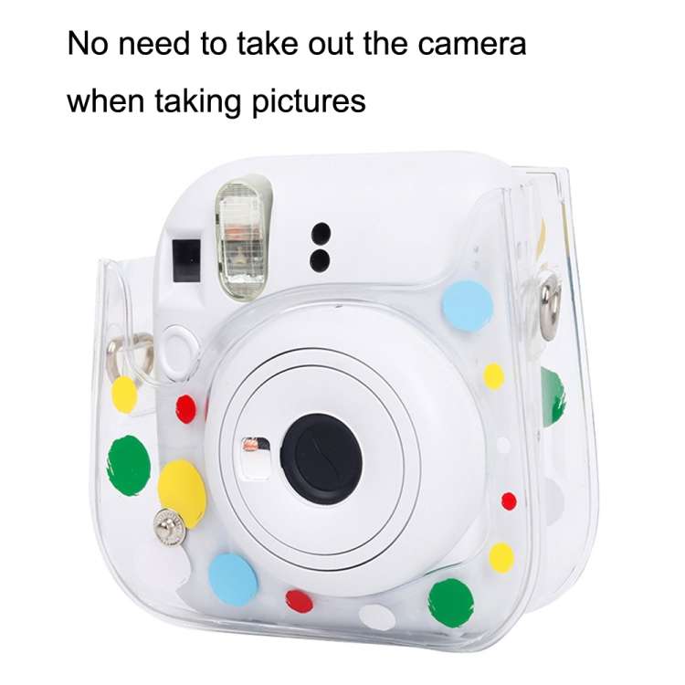 For Fujifilm Instax Mini 12 / 11 Transparent Digital Camera Case, Color Wave Dot