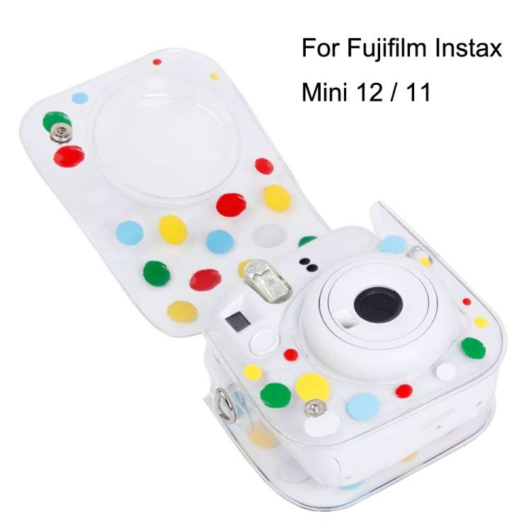For Fujifilm Instax Mini 12 / 11 Transparent Digital Camera Case, Color Wave Dot