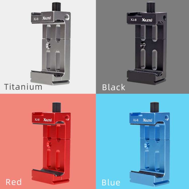 XILETU XJ-8 Aluminum Alloy Camera Head Tripod Mobile Phone Clip
