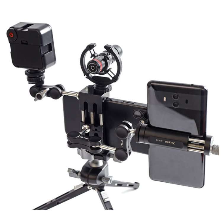 XILETU XJ-8 Aluminum Alloy Camera Head Tripod Mobile Phone Clip