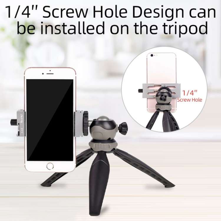 XILETU XJ-8 Aluminum Alloy Camera Head Tripod Mobile Phone Clip