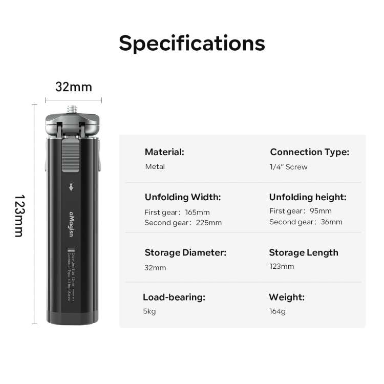 aMagisn AM11 Metal Desktop Tripod Mini Sports Camera SLR Accessories