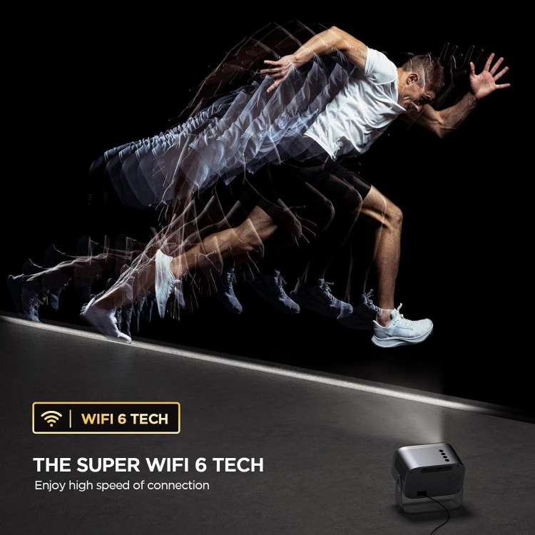 Portable Mini Projector Smart Home Theater, Android 4K HD Version, Same Screen Version For Mobile...
