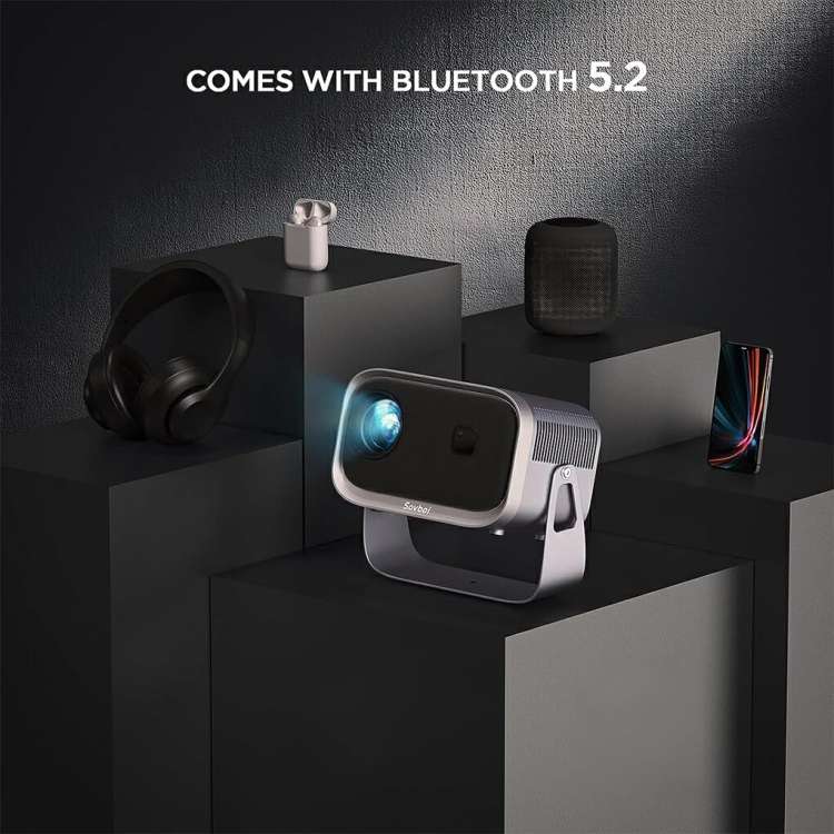 Portable Mini Projector Smart Home Theater, Android 4K HD Version, Same Screen Version For Mobile...