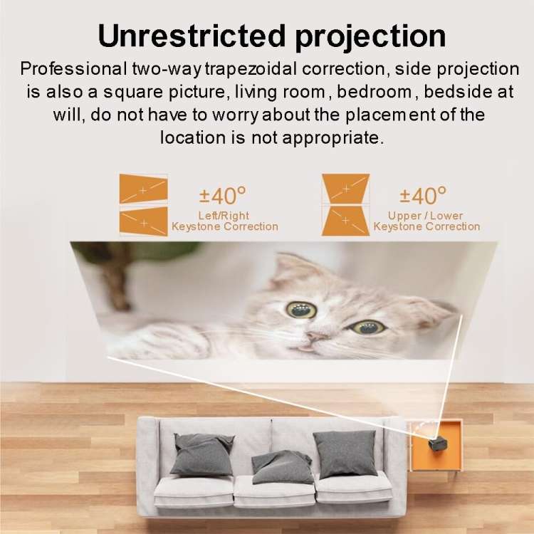 Portable Mini Projector Smart Home Theater, Android 4K HD Version, Same Screen Version For Mobile...