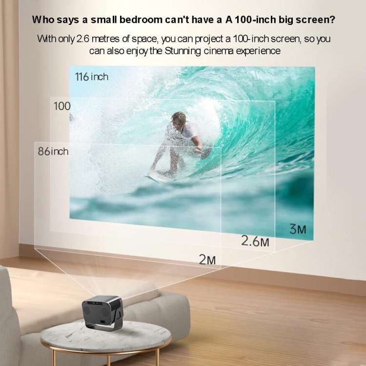 Portable Mini Projector Smart Home Theater, Android 4K HD Version, Same Screen Version For Mobile...