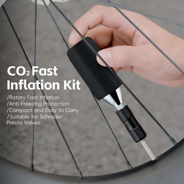 WEST BIKING Bicycle CO2 Inflator Valve Head Universal Adapter for Presta &amp; Schrader Valves wi...