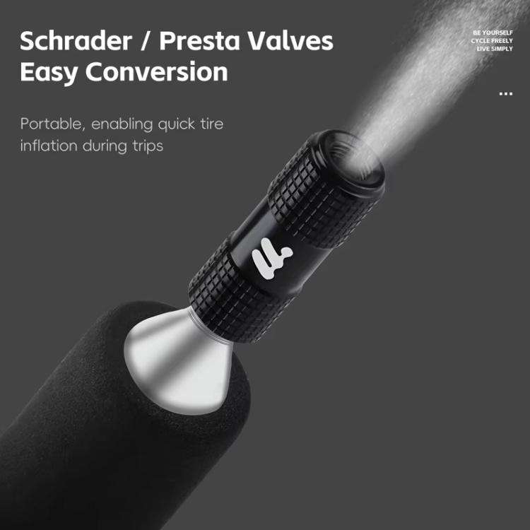 WEST BIKING Bicycle CO2 Inflator Valve Head Universal Adapter for Presta &amp; Schrader Valves wi...