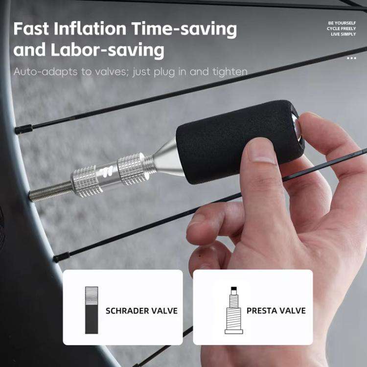 WEST BIKING Bicycle CO2 Inflator Valve Head Universal Adapter for Presta &amp; Schrader Valves wi...