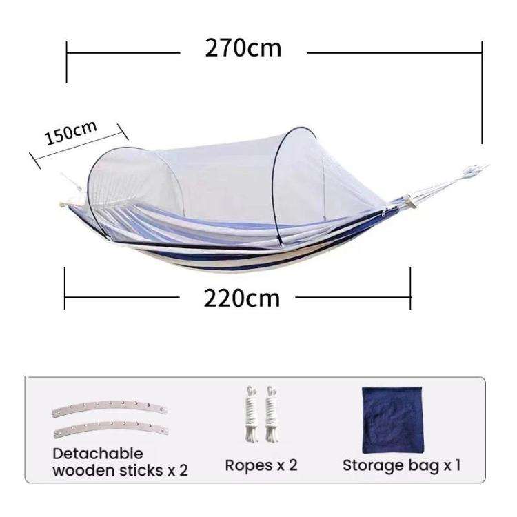 220 x 150cm Anti-rollover Mosquito Net Hammock Thickened Canvas Double Outdoor Swing Chair