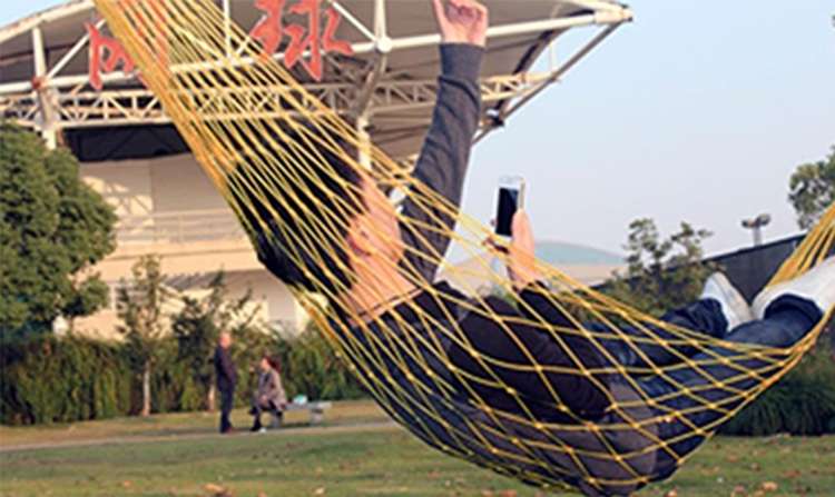 Outdoor Color Mesh Hammock, 2PCS Orange Section, 2PCS Green, 2PCS Dark Blue Section, 2PCS Red Sec...