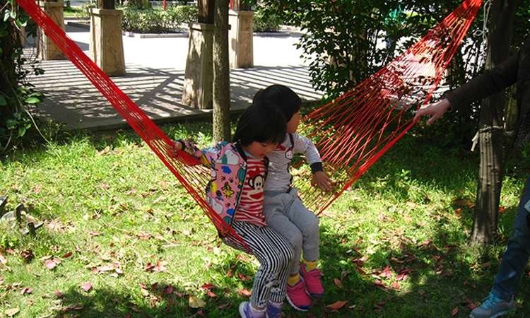 Outdoor Color Mesh Hammock, 2PCS Orange Section, 2PCS Green, 2PCS Dark Blue Section, 2PCS Red Sec...